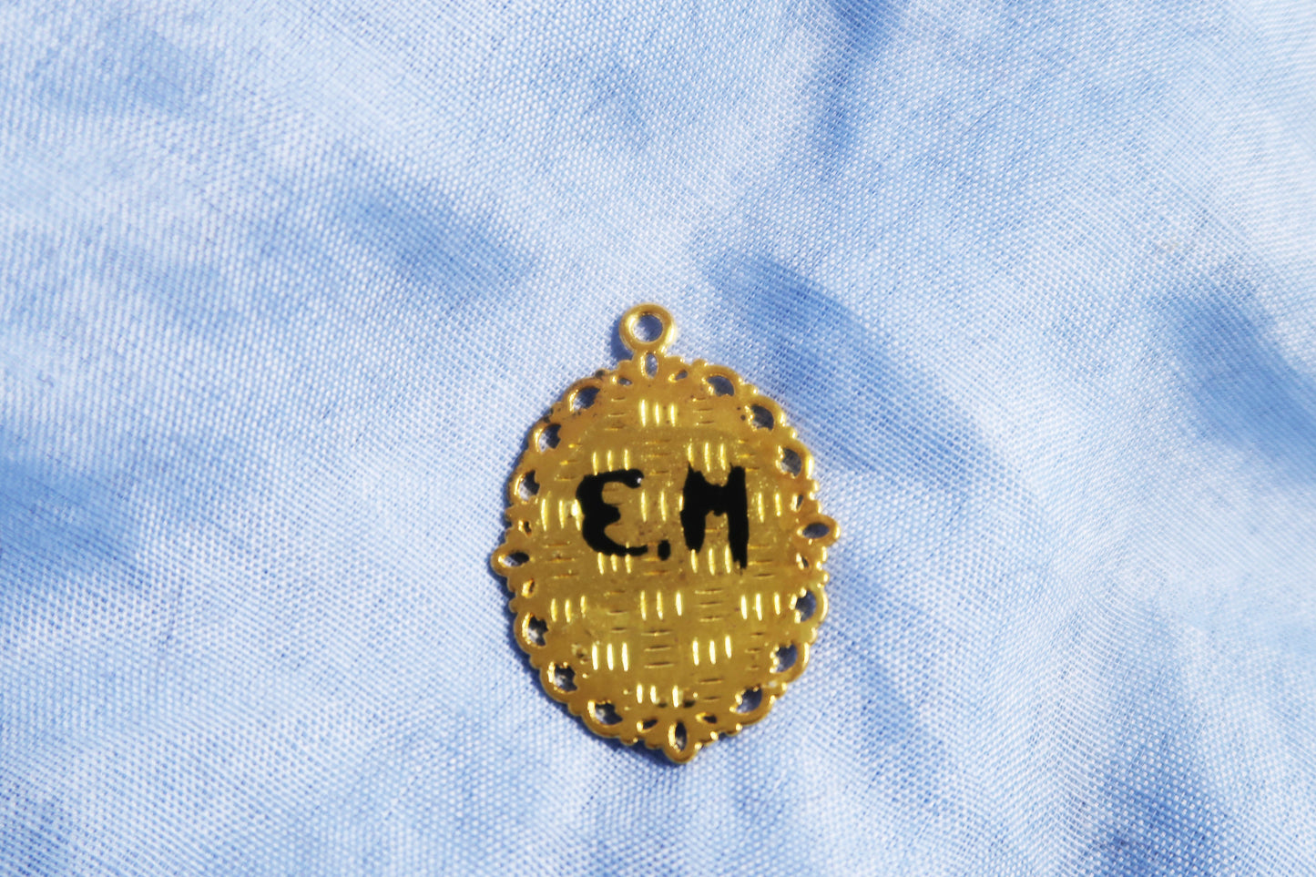 Pendentif peinture à l'huile "la mer de nuit"