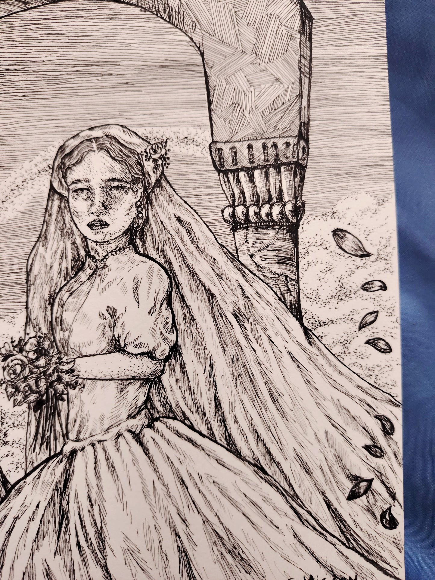 Illustration originale A5 "La mariée"
