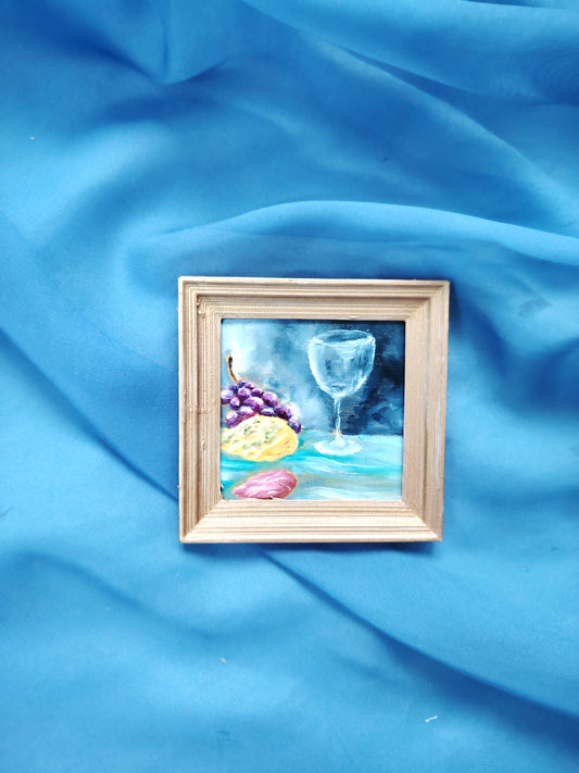 Huile sur bois miniature "Nature morte 2"