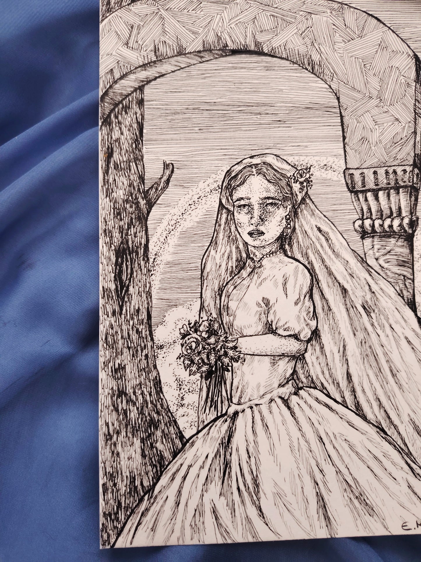 Illustration originale A5 "La mariée"