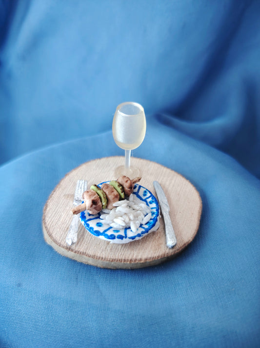 Plat miniature brochette + riz