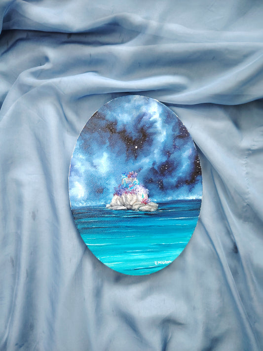 Peinture à l'huile "L'île magique"