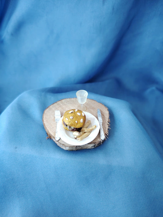 Plat burger frites miniature