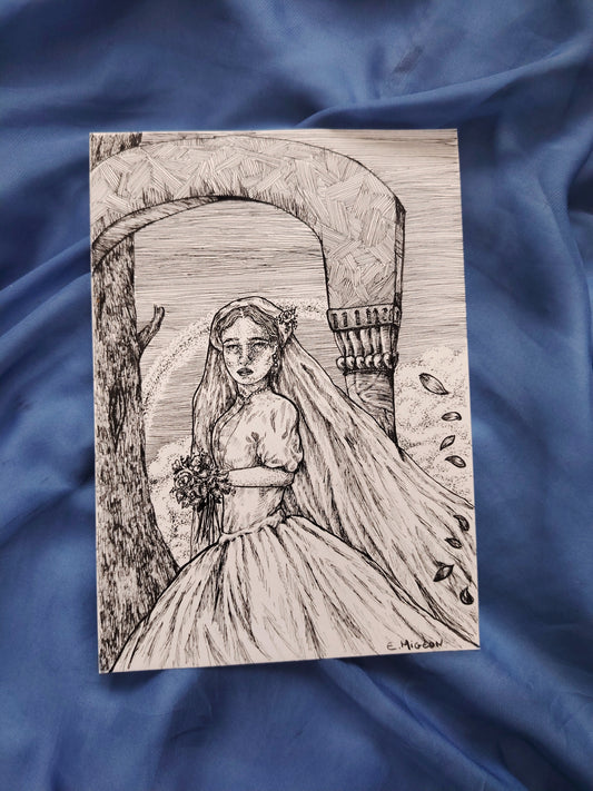Illustration originale A5 "La mariée"