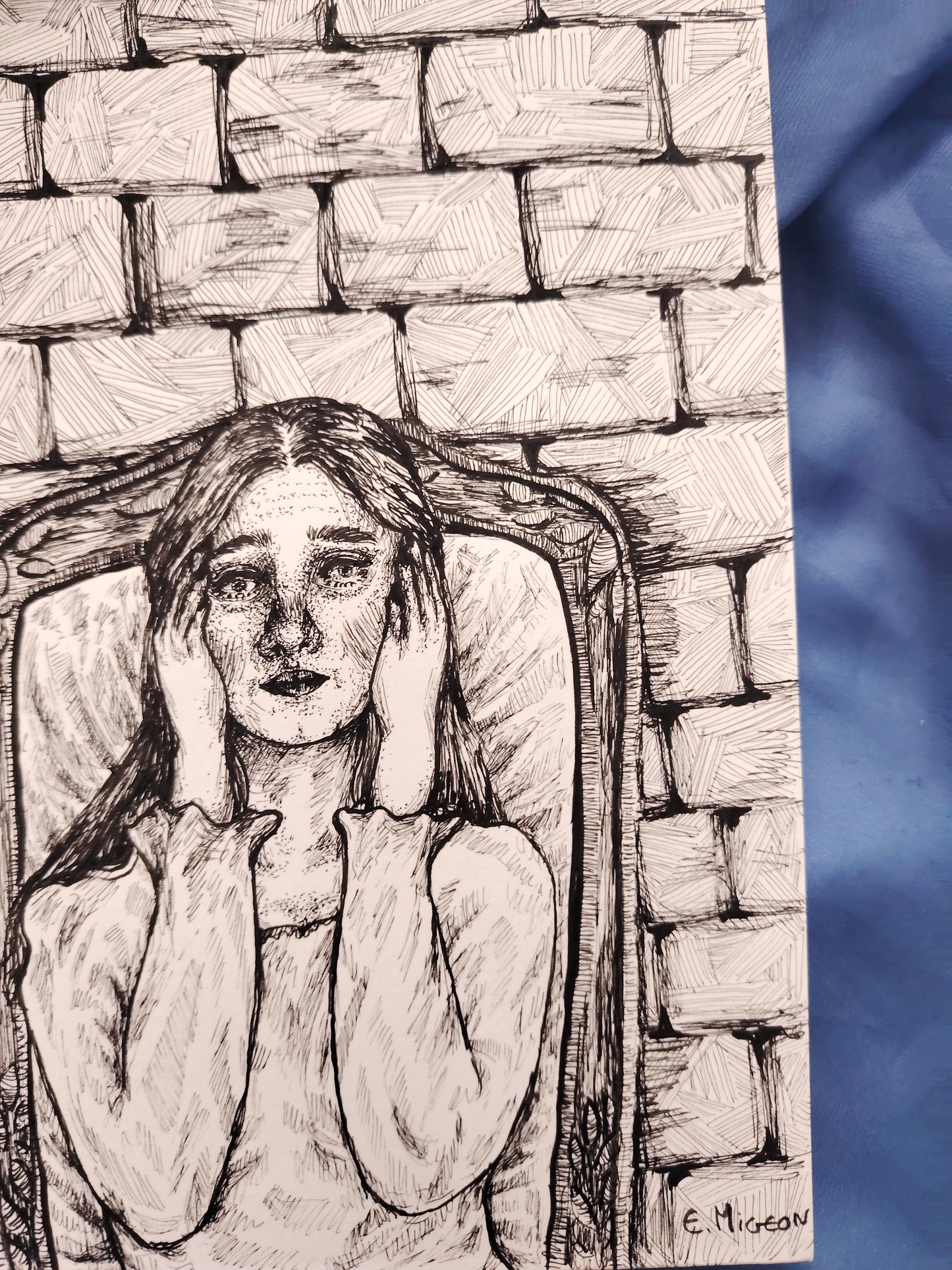 Illustration originale en A5 "L'étonnement"