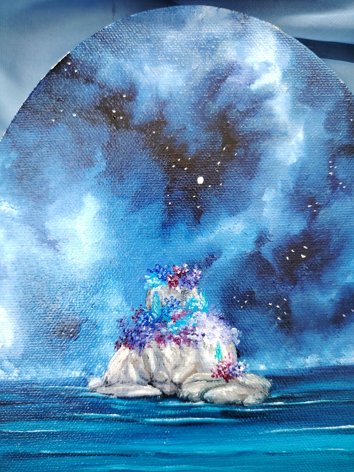 Peinture à l'huile "L'île magique"